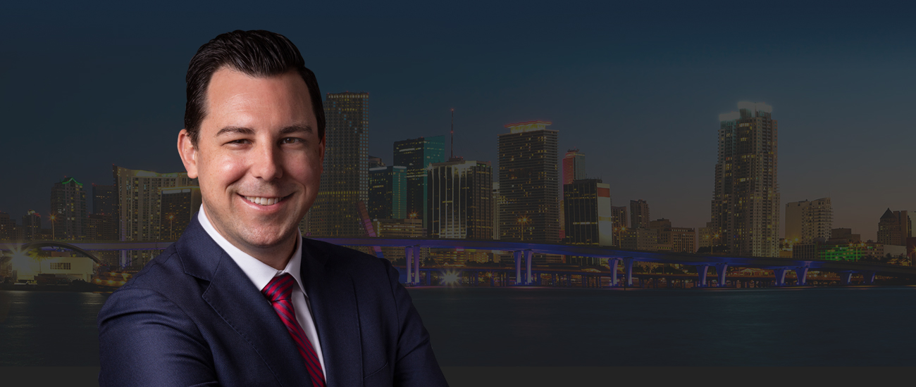 Attorney Andrew Pascale with Florida night view as a background